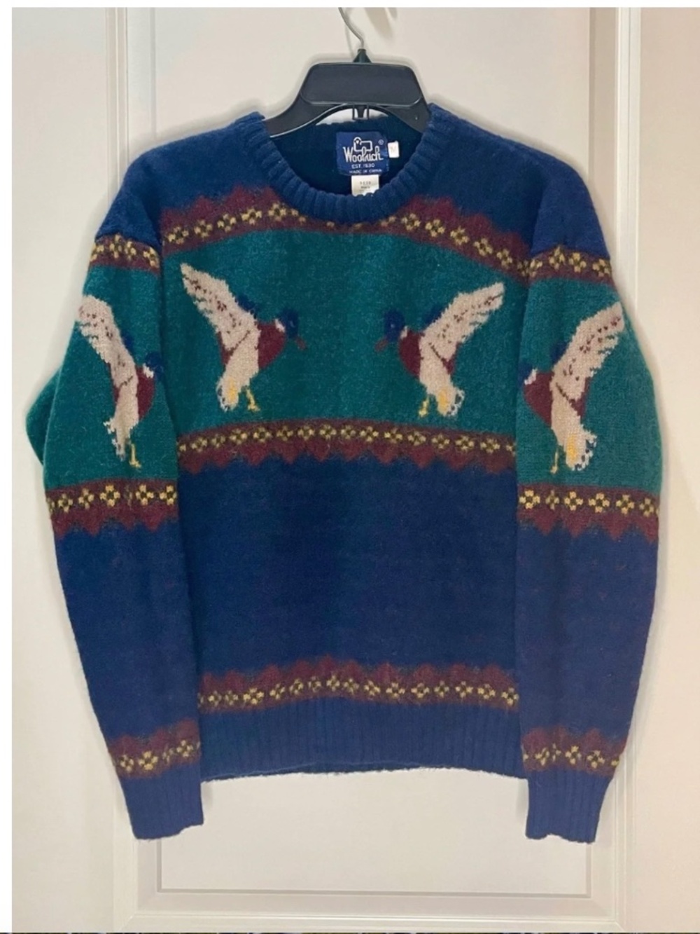 Vintage 90s Woolrich 100% Wool Duck Crewneck Sweater - Women’s Small